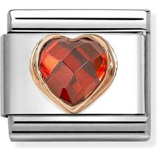 Nomination Rose Gold Red Faceted Heart Charm