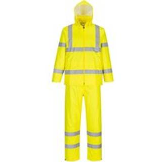 Hi-vis Packaway regndragt - Gul (Størrelse: XXL)