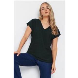 Lts Tall Black Shadow Stripe Vneck Boxy Top 20 Lts | Tall Women's T-Shirts