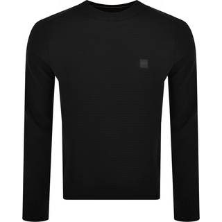 BOSS Orange Herren Pullover schwarz unifarben