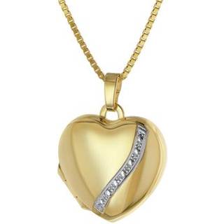 trendor 39056 Medaillon Herz Gold 333 / 8K mit Vergoldeter Damen-Halskette