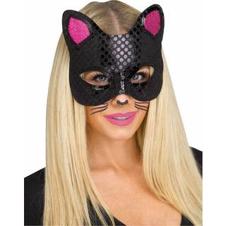 Schwarze Katzenmaske mit Tattoos
