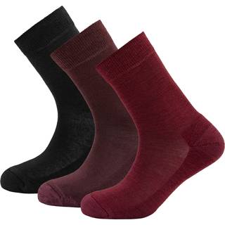 Devold Women's Daily Merino Medium Sock 3pk Beetroot Mix, One size