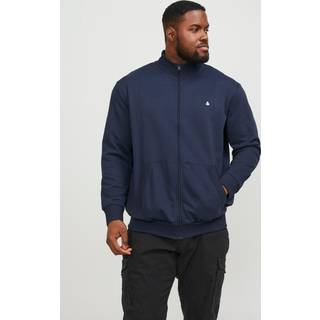 Plus Size Ensfarvet Sweatshirt Med Lynlås