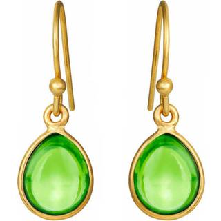 Susanne Friis Bjørner Øreringe - SFB - Øreringe i forgyldt sølv med en grøn peridot krystal - 5249-2-200