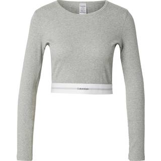 Calvin Klein Jeans - Grå - L/S Crop Crew - X-Small