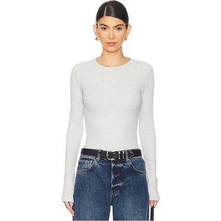 Agolde Delphi ribbed-knit jersey top - grey - XS