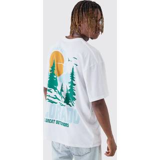 Mens White Tall Colorado Back Printed Oversized T-Shirt