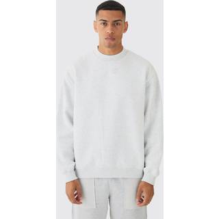 Mens Ash Grey 330GSM Basic Oversized Crew Neck Sweatshirt