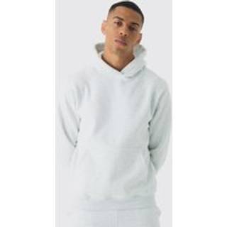 Mens Ash Grey 330GSM Basic Regular Fit Over The Head Hoodie