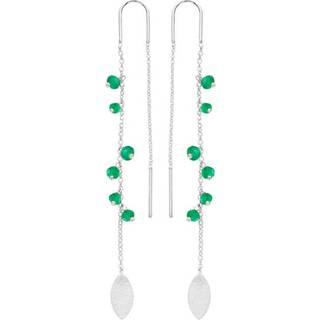 Susanne Friis Bjørner Øreringe - SFB - Sølv øreringe med grøn agat - 5617-1-102
