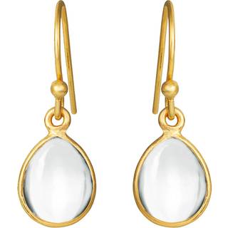 Susanne Friis Bjørner Øreringe - SFB - Sølv forgyldte øreringe med klar sten - 5249-2-110