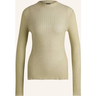 slim fit sweater i uldblanding med slids i siden