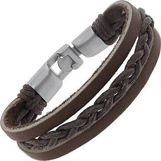 trendor 75802 Leder-Armband Braun geflochten