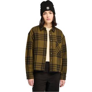 Timberland Women's Midweight Flannel Pocket Shirt Skjorte Damer størrelse XL farve brun
