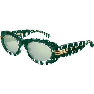Bottega Veneta Kvinde BV1322S 003 Solbriller Acetat Grøn Grøn Rund