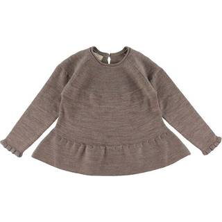 Copenhagen Colors Merinould Strikket Bluse Natural Melange 80 cm  Beige  80 cm  Unisex