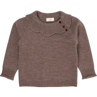 Copenhagen Colors Merino Marguriette Bluse i Natural Melange 122/128 cm  Beige  122/128 cm  Unisex