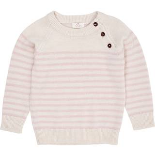 Copenhagen Colors Merino Classic Striped Pullover Cream/Dusty Rose Stripe 86 cm  Creme  86 cm  Unisex