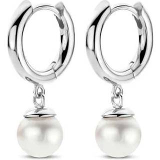 Spirit Icons Figaro Hoop Pearl Sterling Sølv Øreringe med Ferskvandsperler