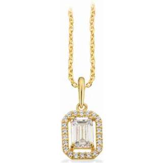 Scrouples vedhæng med baguette cubic zirkonia i 8 kt guld med forgyldt kæde
