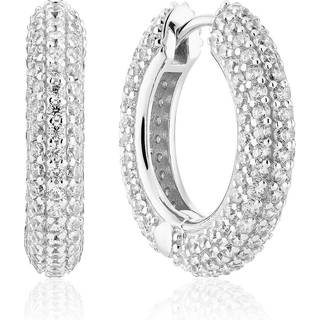 Carrara Piccolo Øreringe, Silver/White