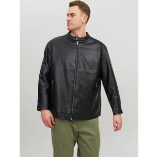 Plus Size Bikerjakke I Læderlook