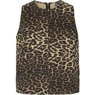 PIECES dame top PCASTA - Black LEO DENIM - L