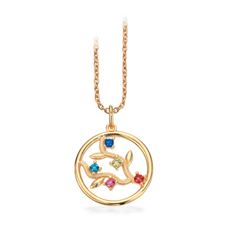 Scrouples SoHo Rainbow forgyldt halskæde med mix cubic zirkonia