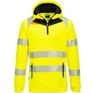 DX4 Hi-Vis hættetrøje med 1/4 lynlås - Gul/Sort (Størrelse: L)