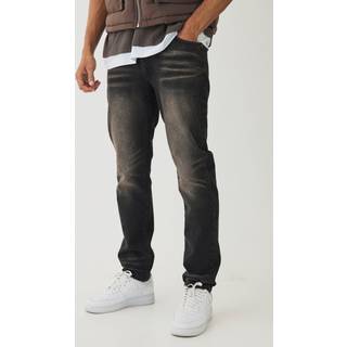 Mens Light Brown Slim Fit Tinted Jeans