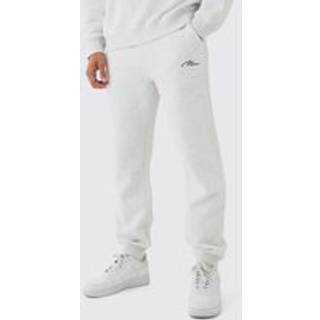 Mens Grey Marl 330GSM Man Signature Regular Fit Jogger