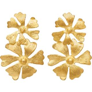 Susanne Friis Bjørner Øreringe - SFB - Forgyldte øreringe med dobbelt blomst - 5699-2