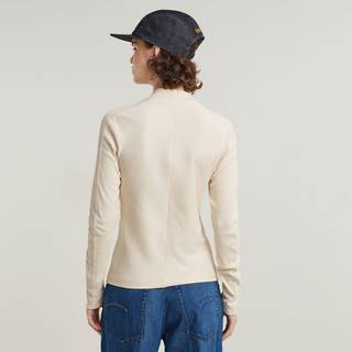 Slim Rib Mock Top - White - Women