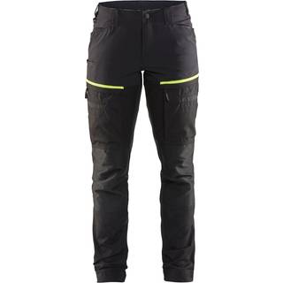 Blåkläder 7166 Dame Service Buks med stretch / Dame Service Arbejdsbuks med stretch - C46 - Sort/High Vis Gul