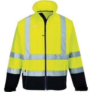 Hi-Vis Kontrast softshell (3L) - Gul/Marine (Størrelse: XXXL)
