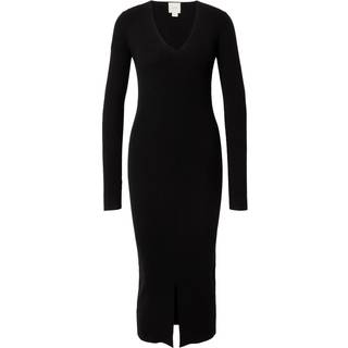 Slim Wool Bodycon Dress - Black - XL