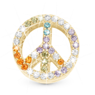 Christina - Shine in Peace charm i forgyldt til læderarmbånd