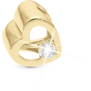 Christina Jewelry Lovingly Hjerte forgyldt charm til læderarmbånd på 6 mm