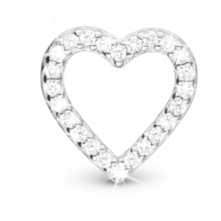 Christina Jewelry Shimmery Heart sølvcharm til læderarmbånd på 6 mm