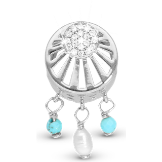 Christina Jewelry Ocean Sunset sølvcharm til læderarmbånd på 6 mm