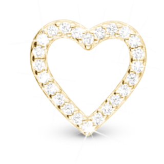 Christina - Shimmery Heart charm i forgyldt til læderarmbånd