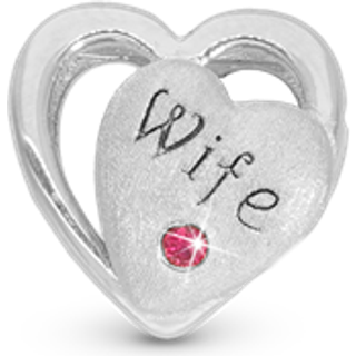 Christina - My Wife charm i sølv til læderarmbånd
