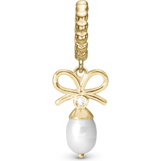 Christina Jewelry Celebrate Sløjfe forgyldt charm til læderarmbånd på 6 mm