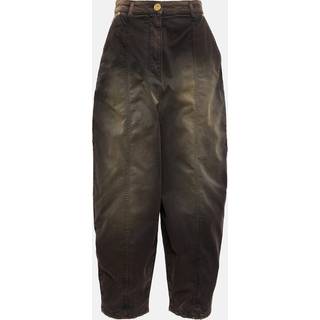 Balmain Faded high-rise wide denim jeans - brown - XXXL