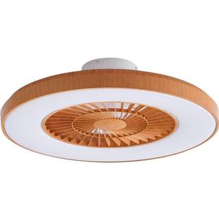 Lindby LED-loftventilator Teleo, Ø 58 cm, træfarvet, CCT