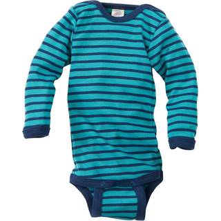 Engel Baby Body L/S mit Druckknöpfen geringelt Børn størrelse 62/68 farve blå/turkis