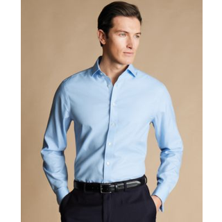 Charles Tyrwhitt Slim Fit Non Iron Cotton Twill Shirt Sky