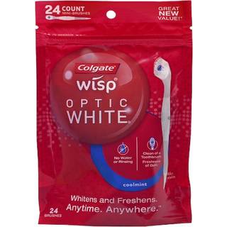 Colgate Wisp Bærbar Mini-tandbørste Optic White Coolmint - På farten, Ingen vand er nødvendigt, 24 stk