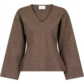 Linda Knit Bluse, Mocca, 42